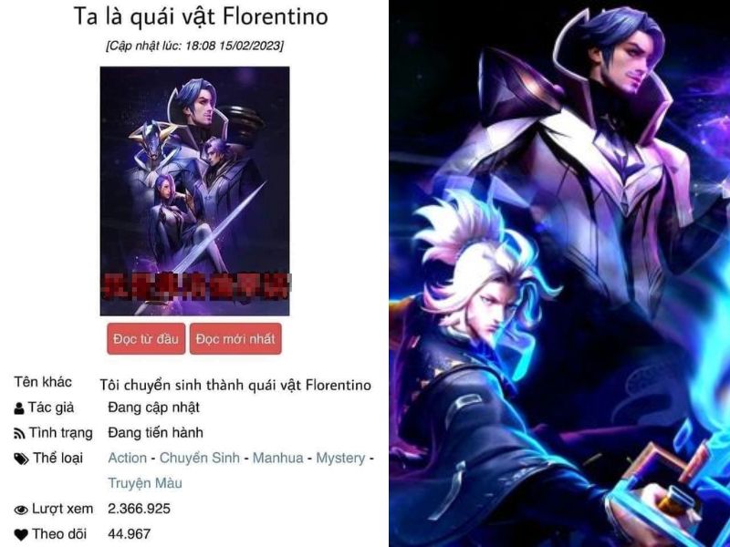Gây sốt cộng đồng Liên Quân, bộ truyện "Ta là quái vật Florentino" đã cán mốc gần 2,4 triệu lượt đọc chỉ sau thời gian ngắn phát hành